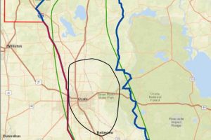 Map with the boundaries of the Silver Springs springshed