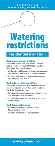 Watering restrictions door hanger