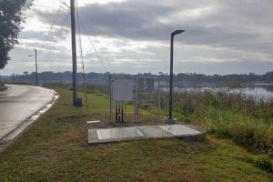 Sewer lift station on the side of a road