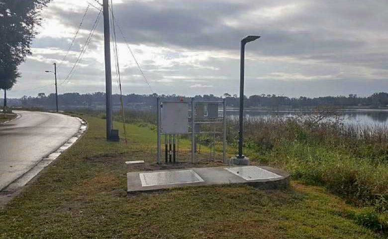 Sewer lift station on the side of a road