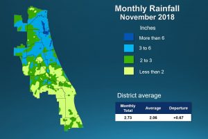 Map of monthly rainfall for November 2018