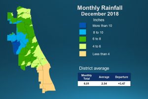 Map of monthly rainfall for December 2018