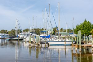 Sail boats docked in a harbour