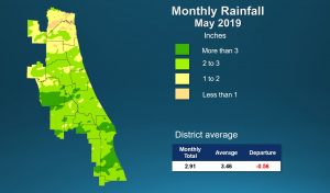 Map of monthly rainfall for May 2019