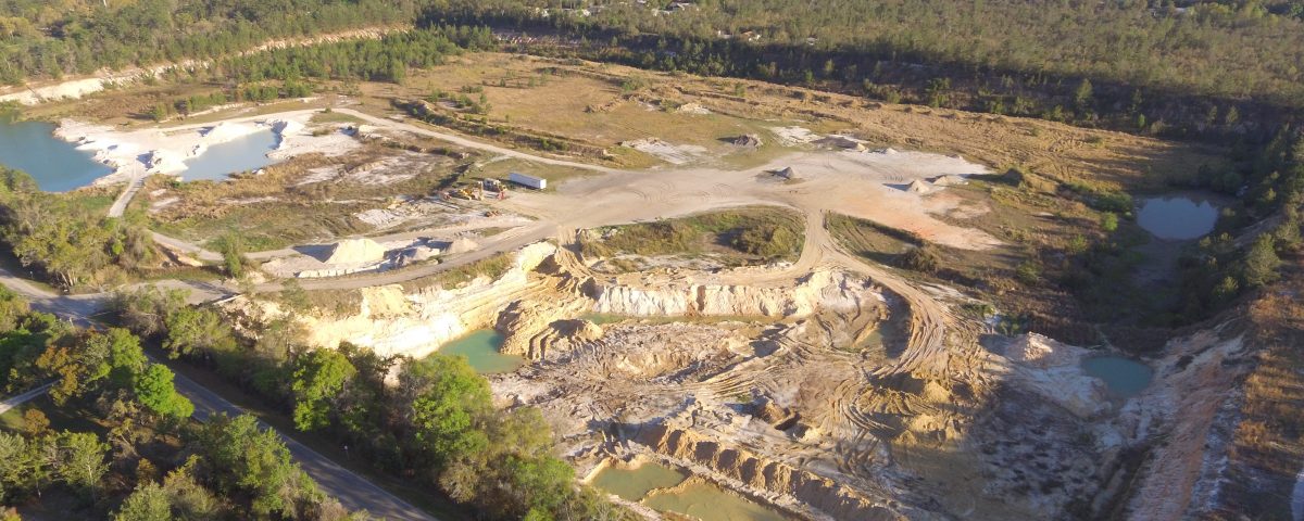Aerial photograph of wetlands