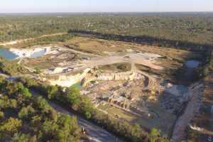Aerial photograph of wetlands