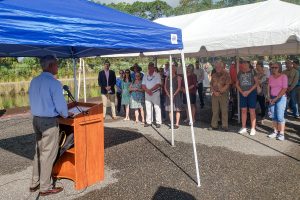 Doug Bournique giving a talk at Osprey Acres stormwater park