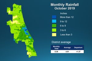 Monthly rainfall map for October