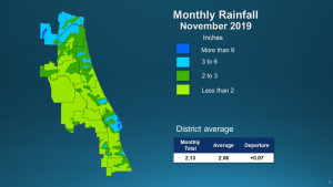 An illustrated map of rainfall