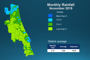 An illustrated map of rainfall