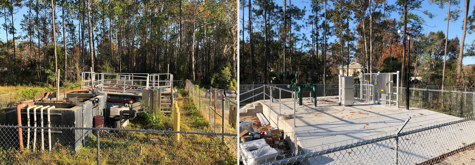 New and old wastewater treatment station