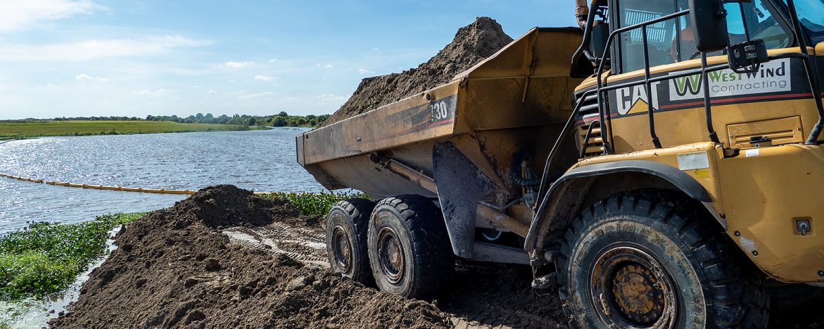 Large excavator truck