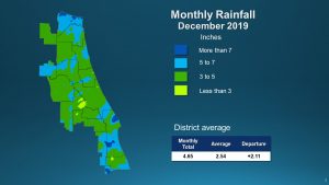 An illustrated map of rainfall