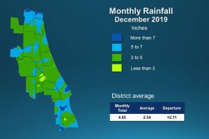 An illustrated map of rainfall