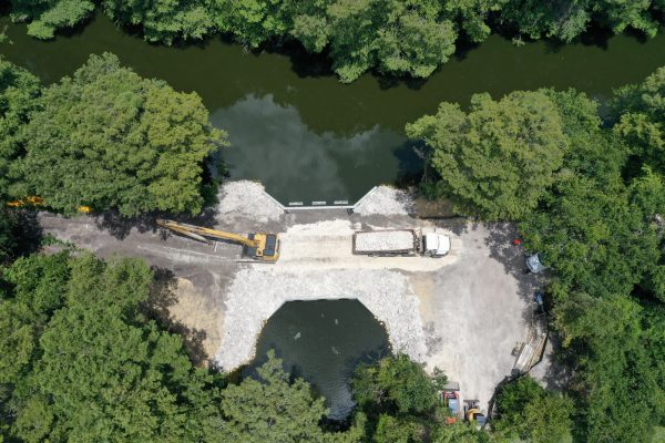 20190717-140018 Aerial view of the almost completed Prairie Creek Diversion Structure