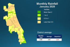 An illustrated map of rainfall