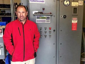 David Levin, in the control room at the heart of the system to manage water use at the golf course