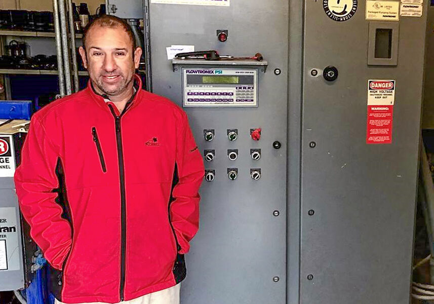 David-Levin-at-control David Levin, in the control room at the heart of the system to manage water use at the golf course