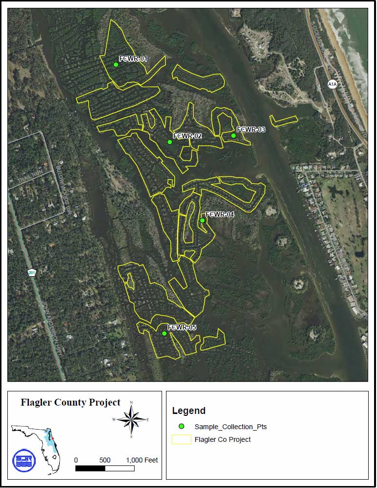 Map of Flagler sediment sampling
