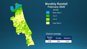An illustrated map of rainfall