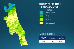 An illustrated map of rainfall