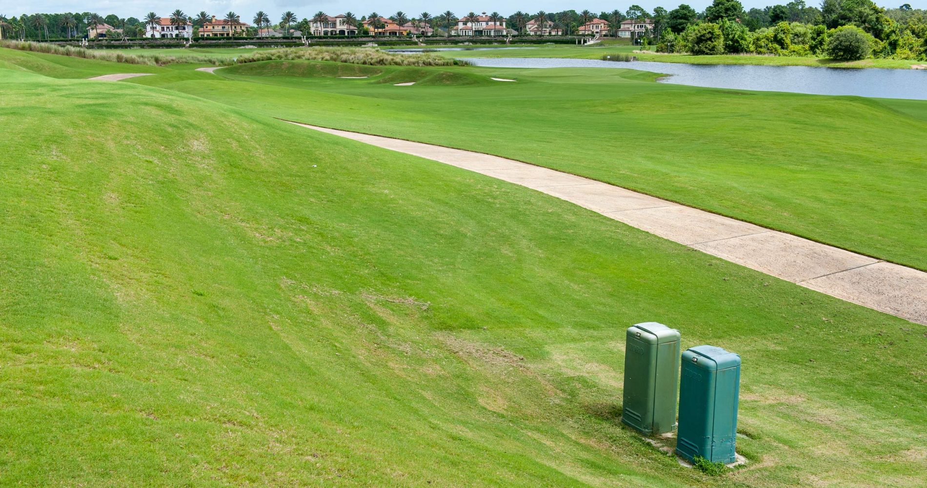 Palencia-med In front right are two control units that help golf course staff monitor turf conditions