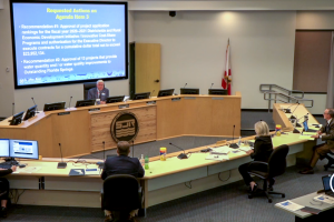 Douglas Burnett leading a Governing Board meeting