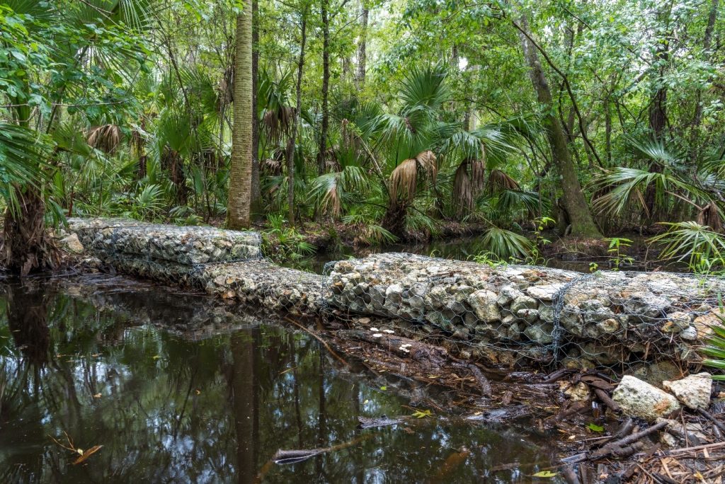 stone barriers in Silver Springs Forest Conservation Area