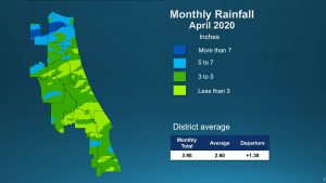 An illustrated map of rainfall