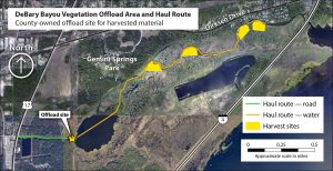 DeBary Bayou vegetation removal pilot project route