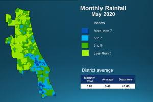 An illustrated map of rainfall