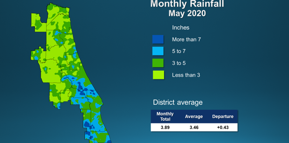 An illustrated map of rainfall
