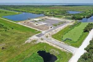 Aerial view of Headwaters Lake Boat ramp parking lot