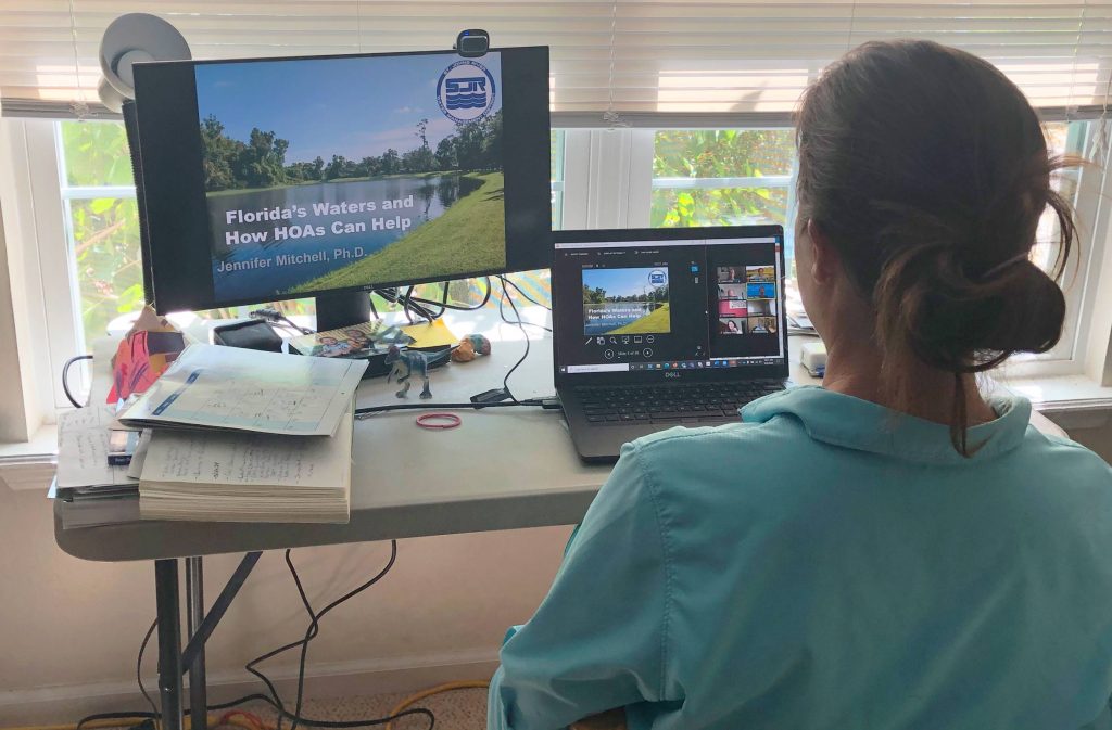 The district’s Dr. Jennifer Mitchell leads a virtual training for community association managers