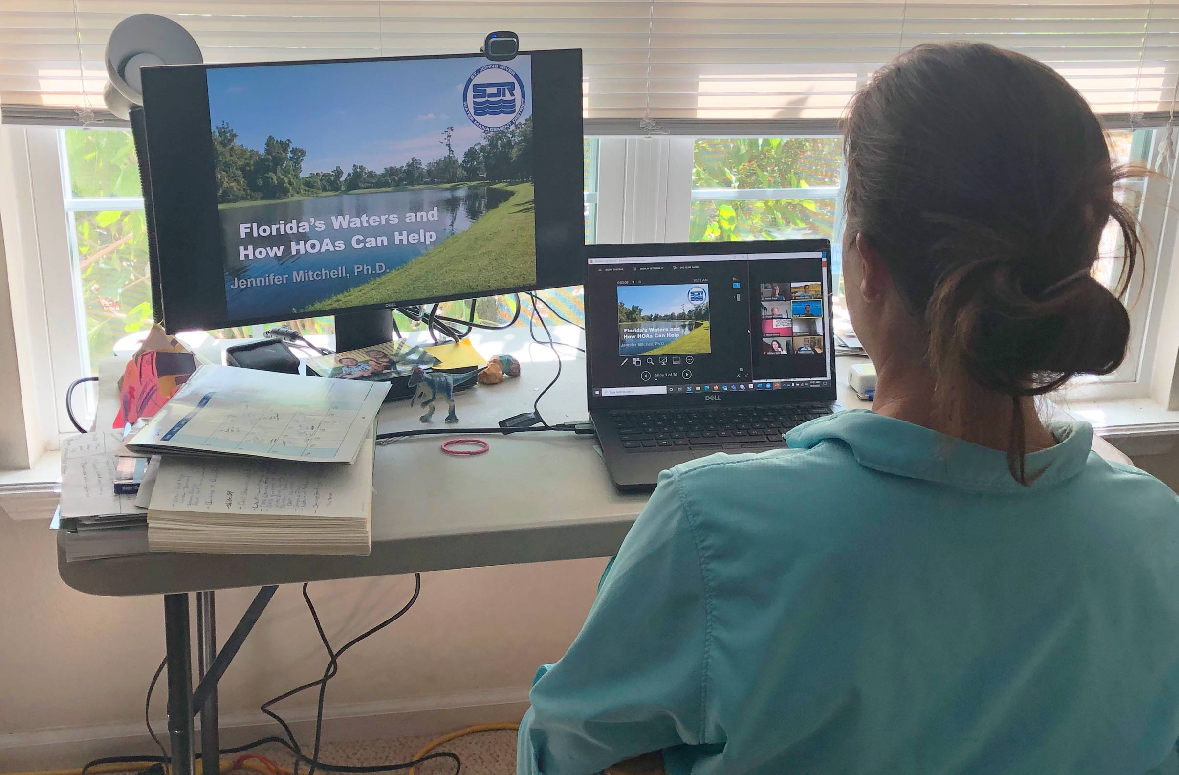 Virtual-HOA-training The district’s Dr. Jennifer Mitchell leads a virtual training for community association managers