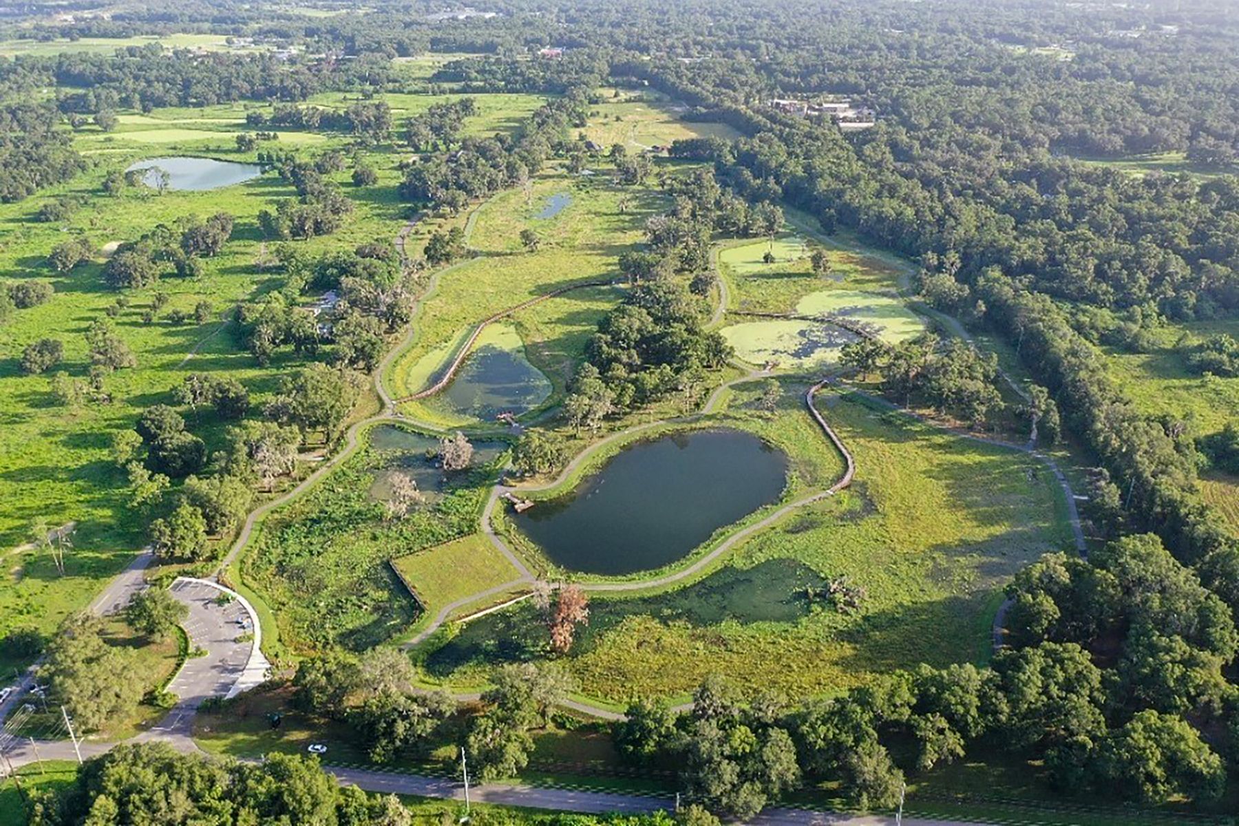 Aerial view of the Ocala Wetland Recharge Park
