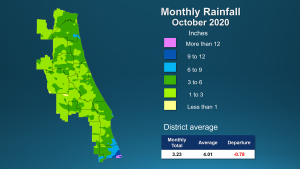 Rainfall map of the district