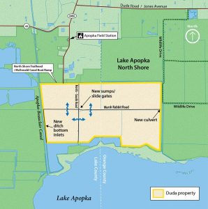 Map of Lake Apopka Duda Water Storage Improvements