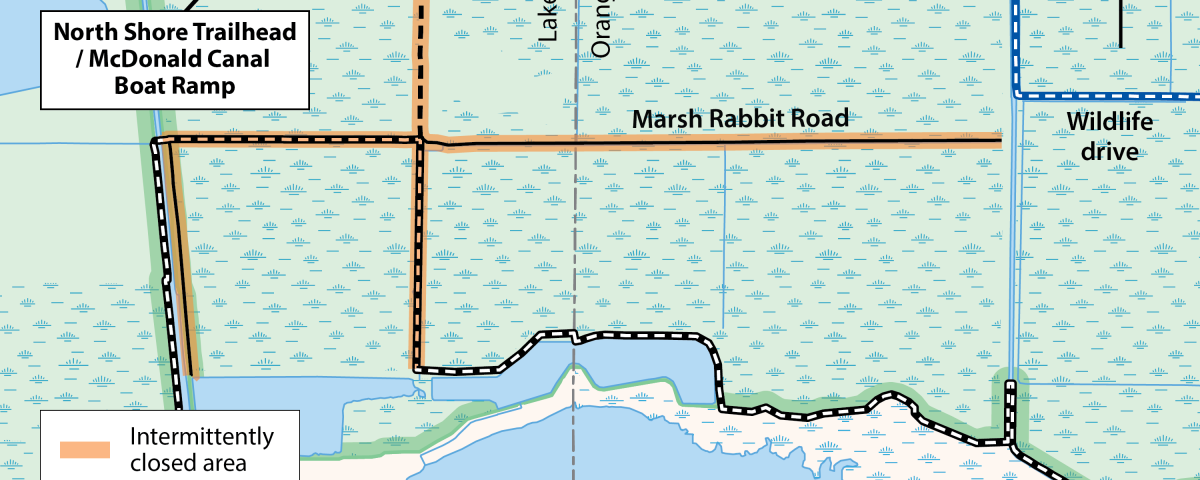 map of Marsh Rabbit and North-South roads in North Lake Apopka