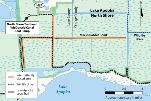 map of Marsh Rabbit and North-South roads in North Lake Apopka
