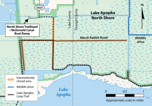 map of Marsh Rabbit and North-South roads in North Lake Apopka