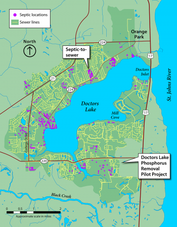 Map of the Doctors Lake restoration projects