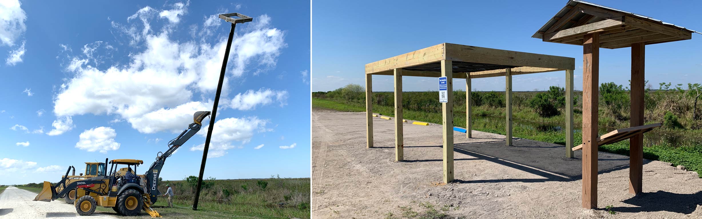 Construction of osprey platform and picnic parking area