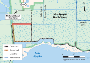 Map of Lake Apopka North Shore with 