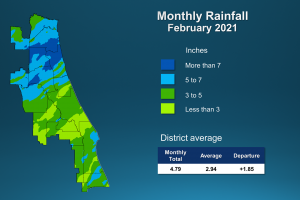 An illustrated map of rainfall