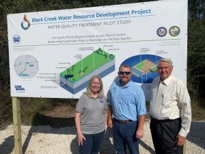 District staff posing for a picture at the today’s kickoff of the Black Creek Water Quality Treatability Pilot Study