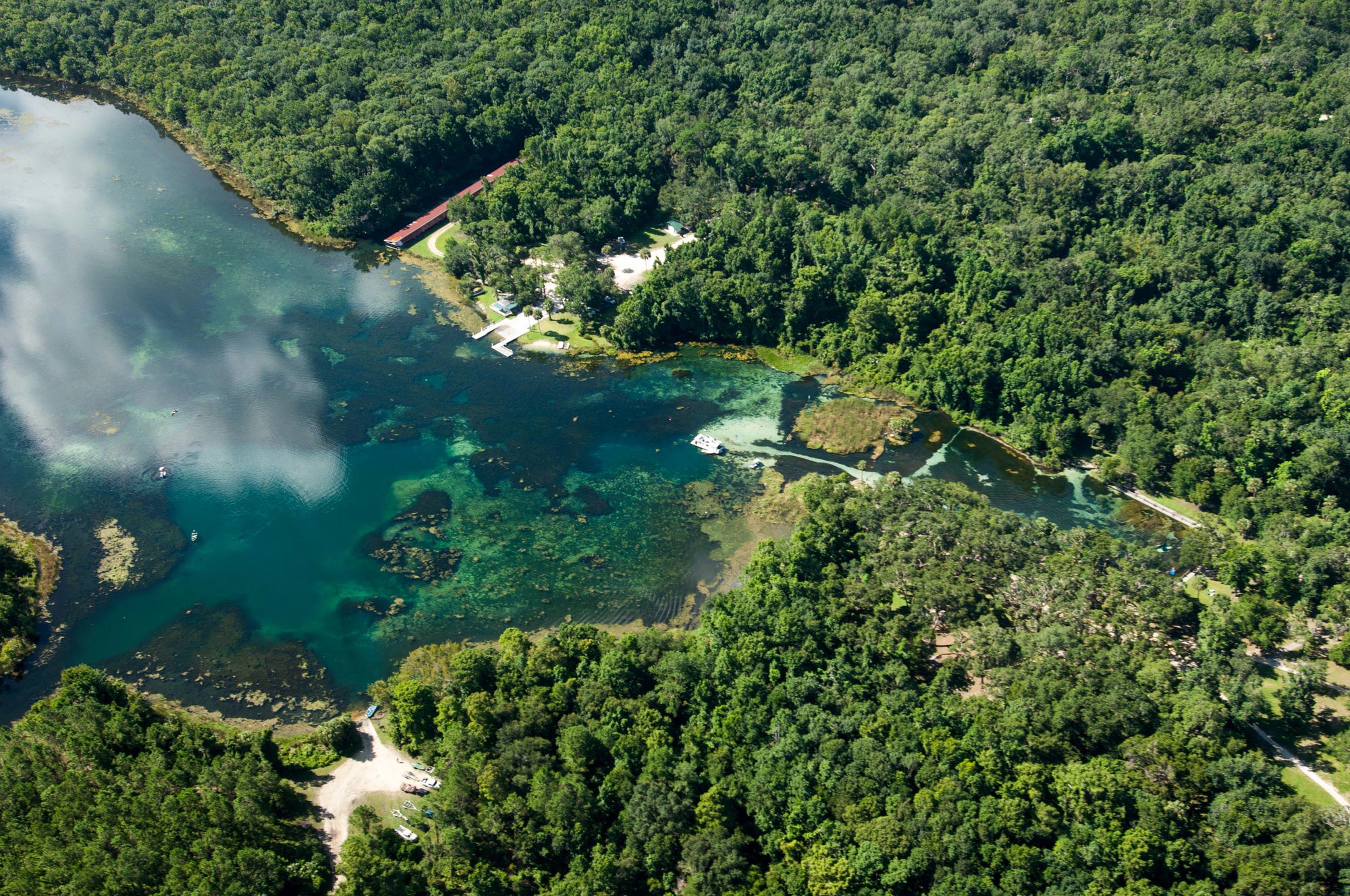 Aerial view of a spring
