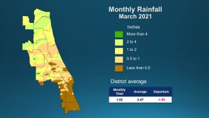 An illustrated map of rainfall