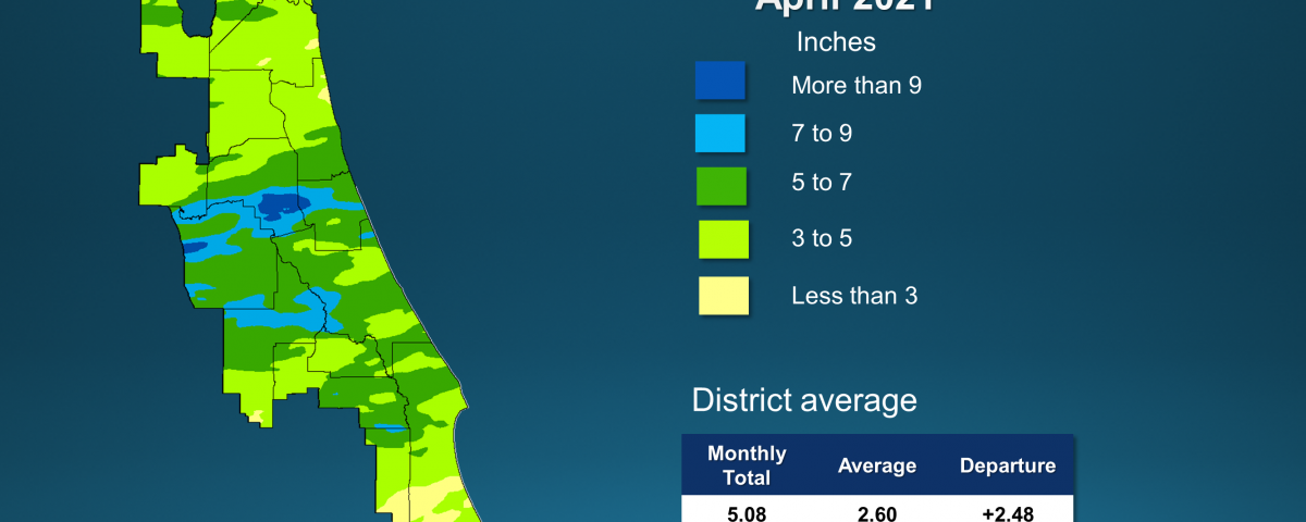 An illustrated map of rainfall