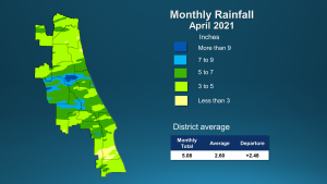 An illustrated map of rainfall